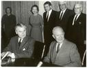 Original title:    Description English: John Diefenbaker and Dwight Eisenhower at the signing of the Columbia River Treaty, January 1961 Date January 1961 Source Rt. Hon. John G. Diefenbaker Centre, Saskatoon, Canada - Diefenbaker Centre image number: JGD 6880 Photo office image number: 6265 C Author White House Photo Office

