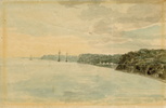 Original title:  Looking w. to Queen's Rangers camp, foot of Bathurst St.; Author: Simcoe, Elizabeth Posthuma (Gwillim), (1762-1850); Author: Year/Format: 1793, Picture