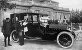 Original title:  Lady Lougheed and daughter, Marjorie, Calgary, Alberta. With chauffeur and automobile, in front of "Beaulieu", Lougheed house. Date: [ca. 1911]. Image courtesy of Glenbow Museum, Calgary, Alberta.