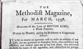 Titre original&nbsp;:  Title page of Boston King’s memoirs: "Memoirs of the Life of BOSTON KING, a Black Preacher. Written by Himself, during his Residence at Kingswood-School," as published in The Methodist Magazine, 1798.