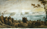 Original title:  Niagara Falls by James Peachey. Image of the painting provided by Andrew Zebrun III.
