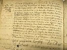 Original title:  Lydia Longley baptism record kept in the archives of La Fabrique Notre-Dame de Montréal - uploaded to Wikipedia by user Senateurdupont.