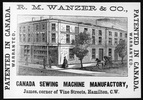 Titre original&nbsp;:  Wanzer Sewing Machine Company, 1860-1868. 
Source: Local History & Archives Hamilton Public Library.