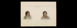 Original title:  This image depicts head and shoulder views of Tattannoeuck, also known as Augustus and "Stomach," and Hoeootoerock, also known as Junius and "Ear."
Date(s): May 1821. 
Provenance: Hood, Robert, 1797-1821
Artist: Hood, Robert, 1797-1821
Related control no.: 2014-01643-7
Web link to Library and Archives Canada: https://central.bac-lac.gc.ca/.redirect?app=fonandcol&id=4730700&lang=eng (Portraits of the Esquimaux interpreters from Churchill employed by the North Land Expedition)