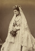 Titre original&nbsp;:  Princess Louise in her wedding dress. Royal Collection via Wikipedia. 
