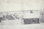 Original title:  Part of the Town of Shelburne in Nova Scotia, with the Barracks opposite. Date: 1789. 
Reference: Accession number: 00001, 1990-289 X DAP, Box number: A032-01.