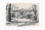 Original title:  A sketch of the Pine Grove, built in 1802 by Col. James Givins and one of Toronto's oldest homes. It was knocked down in 1891.