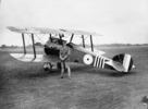 Titre original&nbsp;:  William George Barker (1894-1930), V.C., D.S.O. (with bar), M.C. (with two bars), Croix de Guerre, with the Sopwith Camel in which he shot down part of his total of 52 enemy aircraft. 