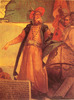 Original title:    Description Painting of John Cabot. Date 1762(1762) Source John Cabot in traditional Venetian garb by Giustino Menescardi (1762). A mural painting in the 'Sala dello Scudo' in the Palazzo Ducale. Taken from a reproduction in "History of Maritime maps", Donald Wigal Author Giustino Menescardi

