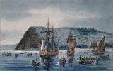 Titre original&nbsp;:  Arrival of Jacques Cartier at Stadacona, 1535. 