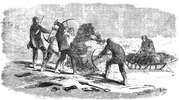 Original title:  Opening of Cairn on Point Victory which Contained the Record of the Franklin Expedition.
