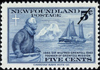 Original title:  Sir Wilfred Grenfell, 1865-1940, founder of Grenfell Mission [philatelic record].  Philatelic issue data Newfoundland : 5 cents Date of issue 1 December 1941