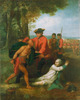 Original title:  William Johnson saving the life of Baron Dieskau at the Battle of Lake George, 1755