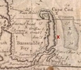 Titre original&nbsp;:    Description English: Location of en:Whydah Gally which sank in 1717, near Cape Cod. Red X marks the spot. Српски: Место бродолома галије Уида која је потонула 1717. године, код Кејп Кода. Date 28 February 2008(2008-02-28) Source Map of Cyprian Southack from the first half of 18th century. Author Matija

