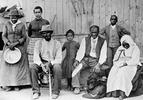 Titre original&nbsp;:    Description Harriet Tubman (c. 1820 – March 10, 1913), far left, with slaves she helped rescue, during the American Civil War. Left to right: Harriet Tubman; Gertie Davis   (adopted daughter of Tubman} behind Tubman; Nelson Davis (husband and 8th USCT veteran); Lee Cheney (great-great-niece); "Pop"   Alexander; Walter Green; Blind "Aunty" Sarah Parker; Dora Stewart (great-niece and granddaughter of Tubman's brother Robert Ross aka John Stewart). [Note: Dora Stewart is sometimes cropped out of other versions of this photograph] Source: Kate Clifford Larson Date Catherine Clinton (2004) gives the date as c. 1885 Source Bettman/Corbis, through The New York Times photo archive, via their online store, here Author Not given Permission (Reusing this file) Public Domain

