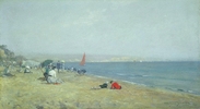 Original title:    Artist Frederic M. Bell-Smith (1846–1923) Title English: Sunny Sandown, Isle of Wight Date circa 1908 Medium oil on cardboard Dimensions 23.2 × 41.4 cm (9.1 × 16.3 in) Current location National Gallery of Canada Native name English:National Gallery of Canada / French:Musée des beaux-arts du Canada Location Ottawa Coordinates 45° 25′ 46.29″ N, 75° 41′ 55.11″ W Established 1880 Website National Gallery of Canada Accession number 6446 Credit line Purchased 1956 Source/Photographer The AMICA Library

