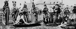Titre original&nbsp;:  Cree chief Big Bear at Hudson Bay Company trading post. 