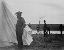 Original title:  Louis Riel, prisonnier, au camp du major-général F.D. Middleton. 