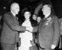 Original title:  Rt. Hon. W.L. Mackenzie King congragulating Hon. Louis S. St. Laurent and Mrs St. Laurent at the National Liberal Convention. 