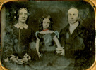 Original title:  Young Mary Baker with her parents - tinted. Image courtesy of Whitehern Museum, Hamilton, Ont. 