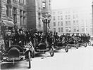 Original title:  A row of Russell motor cars in front of Toronto city hall in 1909. Tommy Russell is seated in the driver's seat of the first car. - Wikipedia, the free encyclopedia