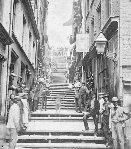 Original title:  Photograph: Québec, Casse-Cou stairs, ca. 1870-1872.