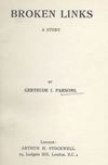 PARSONS, GERTRUDE ISABELLA – Volume XV (1921-1930)