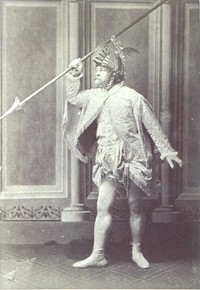 Original title:  Charles Henry Danielle in fancy dress costume (Neptune) by James Vey. Image courtesy of Archives and Special Collections, Memorial University Libraries. Item 2.04 - COLL-164.