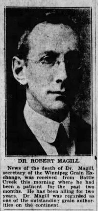 Original title:  Robert Magill. Winnipeg Tribune, 15 January 1930, page 1.