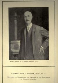 Titre original&nbsp;:  Edward John Chapman. From: Univ. of Toronto Monthly, 2 (1901–2): portrait opp. p.229. Source: https://archive.org/details/universityoftoro02univuoft/page/n287/mode/2up. 