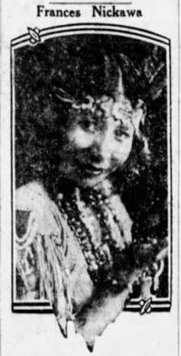 Original title:  Frances Nickawa. Edmonton Journal, 02 February 1929, page 33. 