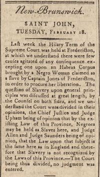 Titre original&nbsp;:  Royal Gazette (N.B.) 25 July 1786 
