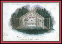 Original title:  watercolor by Nicholas Point, S.J., 1842, De Smet Collection, Washington State University Library, MASC