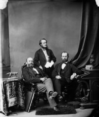 Titre original&nbsp;:  L. to R.: Hon. George Luther Hatheway, (Premier of New Brunswick), Hon. William Wedderburn, and Hon. Stevenson, (Surveyor-General of New Brunswick) 