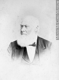 Original title:  Photograph James Shaw, Montreal, QC, 1865 William Notman (1826-1891) 1865, 19th century Silver salts on paper mounted on paper - Albumen process 8.5 x 5.6 cm Purchase from Associated Screen News Ltd. I-17633.1 © McCord Museum Keywords:  male (26812) , Photograph (77678) , portrait (53878)