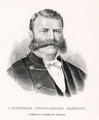 Original title:  L'Honorable Joseph-Goderic Blanchet. Président de la chambre des communes [image fixe]