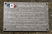 Original title:    Description Français : Abjat sur Bandiat, Dordogne, France - Plaque devant l’église d'Abjat en mémoire de Jean Léger de la Grange, Corsaire du Roy né a Abjat le 19 Juin 1663. Plaque posé le 1er septembre 2012. Date 28 October 2012 Source Own work Author Traumrune Attribution (required by the license) © Traumrune / Wikimedia Commons / CC-BY-3.0

