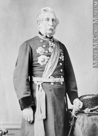 Original title:  Photograph Lt. Gen. Sir John Michel KCB, Commander of Forces in British North America, Montreal, QC, 1866 William Notman (1826-1891) 1866, 19th century Silver salts on paper mounted on paper - Albumen process 8.5 x 5.6 cm Purchase from Associated Screen News Ltd. I-20355.1 © McCord Museum Keywords:  male (26812) , Photograph (77678) , portrait (53878)