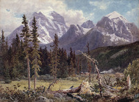 Original title:  Vue des montagnes Rocheuses. 