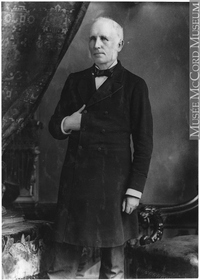 Original title:  Photograph Sir Ambrose Shea, politician, Montreal, QC, 1885 Wm. Notman & Son 1885, 19th century Silver salts on paper mounted on paper - Albumen process 17 x 12 cm Purchase from Associated Screen News Ltd. II-77257.1 © McCord Museum Keywords:  male (26812) , Photograph (77678) , portrait (53878)