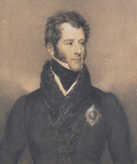 Original title:    Description English: Charles Bagot (1781-1843) wearing the Order of Bath breast Star black and white chalk on brown paper 75 x 62.3 cm inscribed verso: The Right honbl/Sir Charles Bagot K.B./Ambassador to the King of the/Netherlands. Born 1781/1825/drawn by Wilkin/...../London Date 1825(1825) Source Christie's Author Francis William Wilkin (1791-1842)

