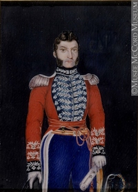 Original title:  Painting, miniature Col. Michel Louis Juchereau Duchesnay, about 1808 Cromwell About 1808, 19th century 12 x 8.6 cm Gift of Miss L.H.Campbell M985.138.3 © McCord Museum Keywords:  male (26812) , Painting (2229) , painting (2226) , portrait (53878)