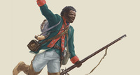 Original title:  Richard Pierpoint, United Empire Loyalist 
Illustration by Malcolm Jones, 2005 
(Canadian War Museum, 1.E.2.4-CGR2) 