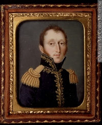 Titre original&nbsp;:  Painting, miniature Portrait of Aaron Ezekiel Hart, 1803-1857 Dominic Boudet About 1831, 19th century 5.9 x 5 cm Gift of Mr. Gerald Ephraim Hart M18640 © McCord Museum Keywords:  male (26812) , Painting (2229) , painting (2226) , portrait (53878)