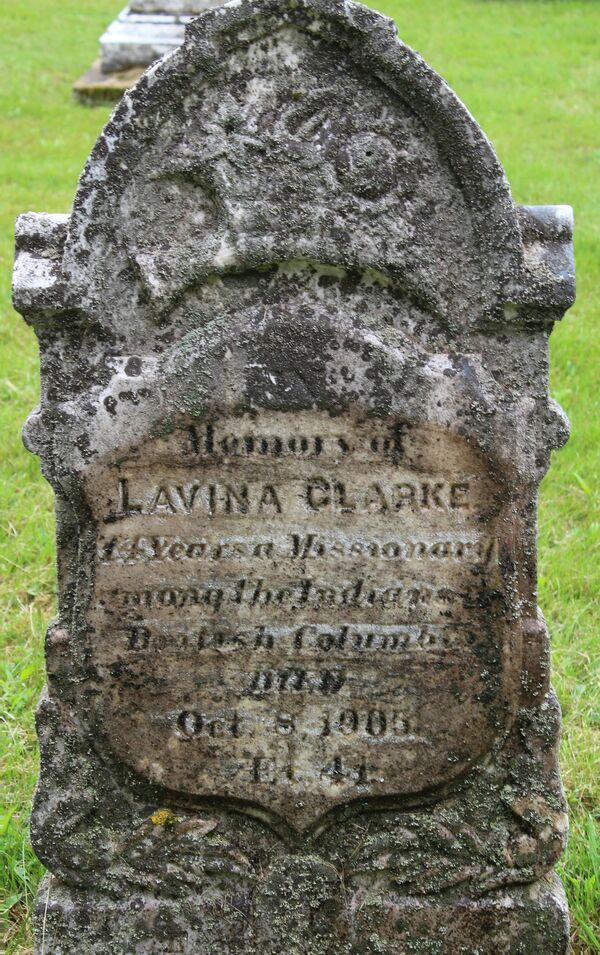 Original title:  Lavina Clarke stone from FindaGrave. Photo by user TLC.