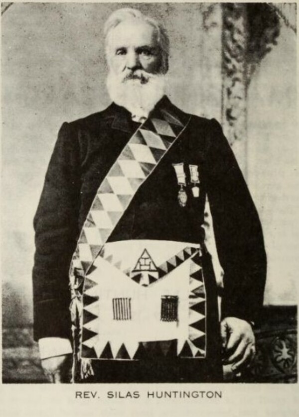 Original title:  Rev. Silas Huntington. Canadian Masonic Research Assoc., Papers, 1949–1976 (3v., [Toronto], 1986), no.90. Source: https://archive.org/details/papersofcanadian03cana/page/1644/mode/1up. 