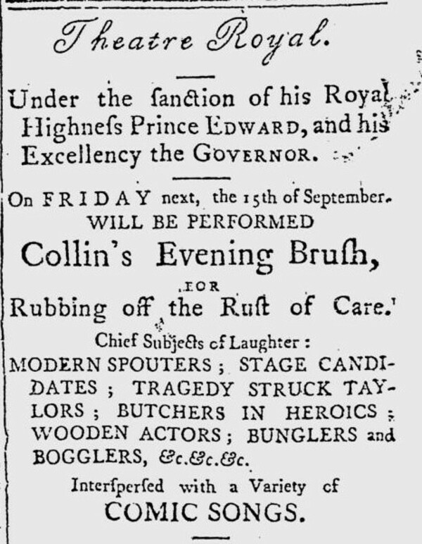Titre original&nbsp;:  From: Royal Gazette and the Nova Scotia Advertiser, 12 September 1797. Source: https://newspapers.lib.unb.ca/newspaper/royal-gazette-and-nova-scotia-advertiser-halifax-nova-scotia-1789. 
