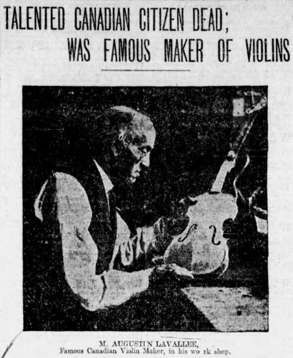 Original title:  Augustin Lavallée in The Montreal Star, 16 February 1903, -page 5.