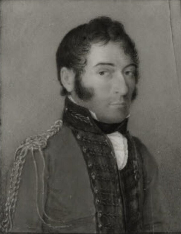 Titre original&nbsp;:  Louis de Watteville / Abraham Ludwig Karl von Wattenwyl. Portrait in British uniform, held at the Burgerbibliothek Bern.
