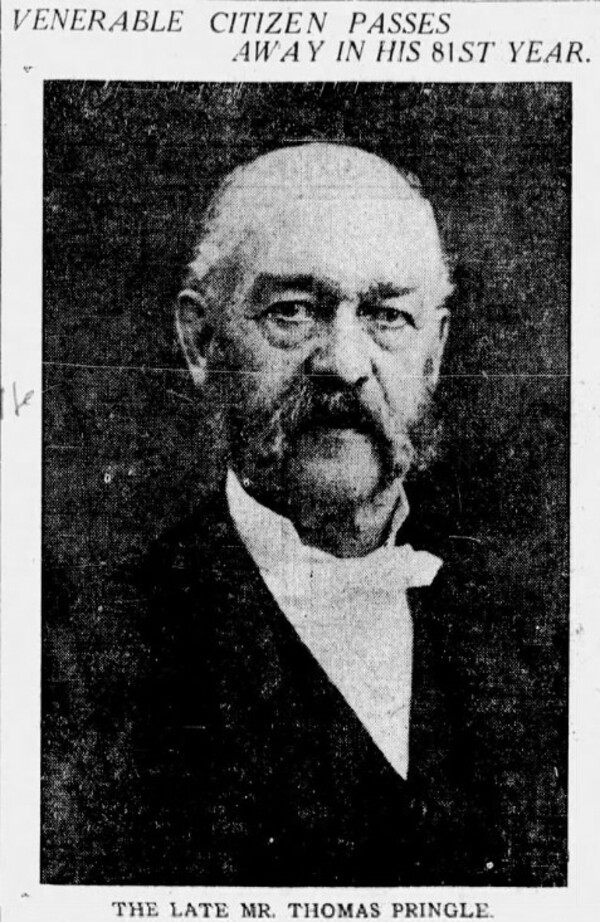 Titre original&nbsp;:  Thomas Pringle. Source: The Montreal Star, 8 May 1911, page 2.